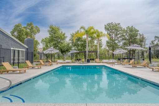 View of Pool Area at Monterra Ridge Apartments, Canyon Country