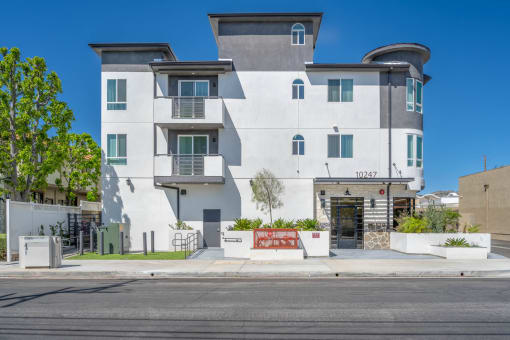 Exterior building entrance from Variel Ave.