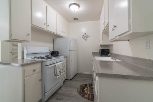 Kitchen with new counters and appliances