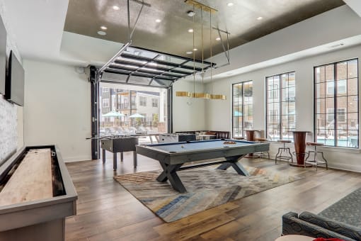 pool table in common area  in Asheville NC