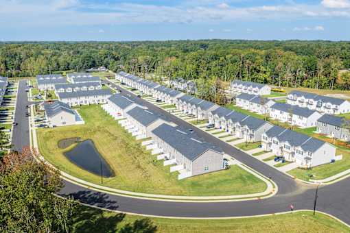 A large housing development with a mix of detached and semi-detached houses.