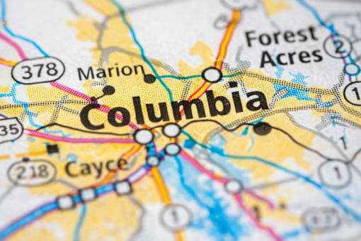 A map with Columbia written in the middle.