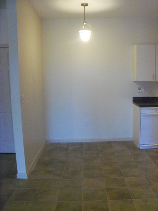 A kitchen area with a dishwasher and cabinets.