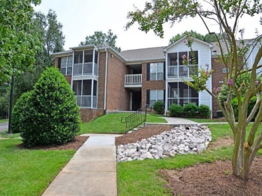Walkway view  at Huntington Apartments, Morrisville, North Carolina