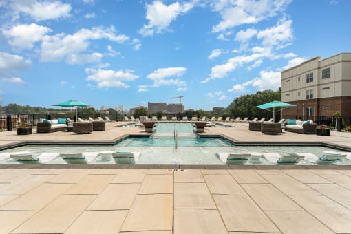 take a dip in the pool at the central apartments near downtown Winston-Salem