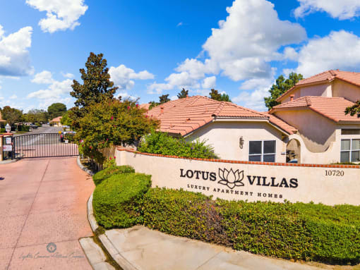 Lotus villas entrance at Lotus Villas, Bakersfield