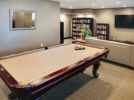 You can play pool in the media room, or grab a book from our library.