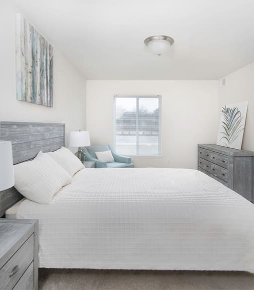 Sunlit Bedroom at Alger Apartments, Grayling, MI