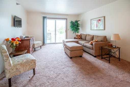Modern Living Room at Custer Estates Apartments, Monroe