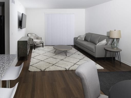 Modern Living Area at Steedman Apartments, Waterville