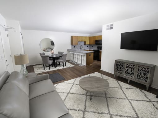 Living room With TV at Steedman Apartments, Waterville, OH, 43566