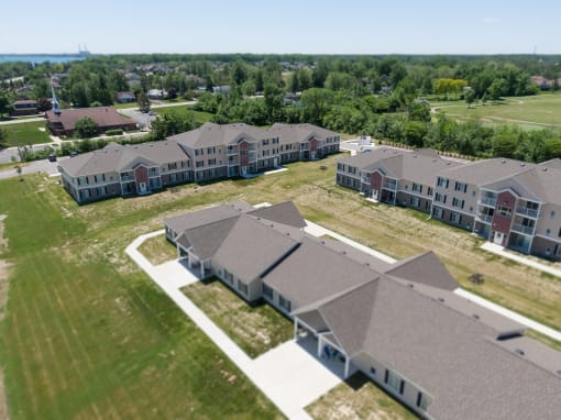 Aerial view greenery at Dutton Estates, Saint Clair, MI, 48079
