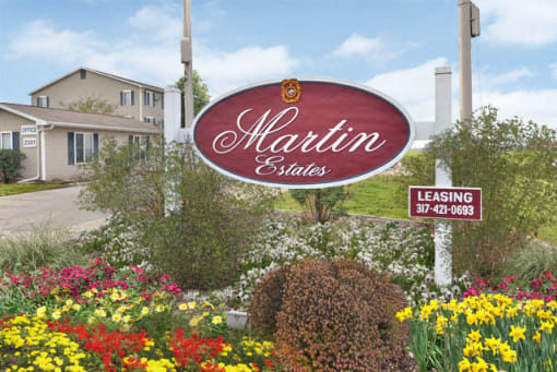 sign at Martin Estates Apartments, Shelbyville