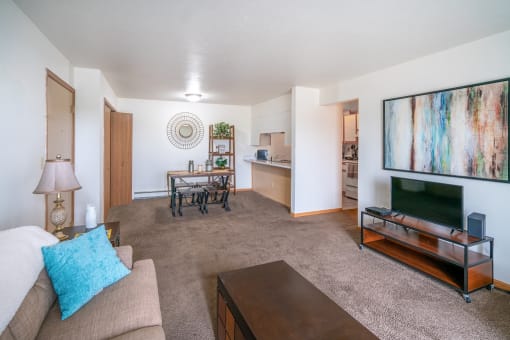 Living room at Martin Estates Apartments, Shelbyville, Indiana