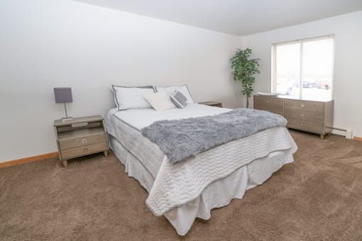 Bedroom with bed at Martin Estates Apartments, Indiana, 46176