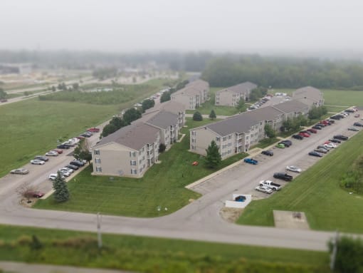 Greenery  view with fog at Martin Estates Apartments, Shelbyville
