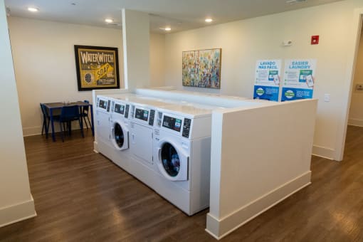 a washer and dryer in a laundry room
