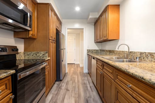 Kitchen at White Oak Terrace Apartments, Encino, CA