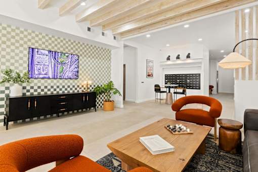 Updated Lobby and Waiting Area at White Oak Terrace Apartments, Encino