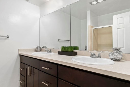 Double Vanity in Encino Apartment