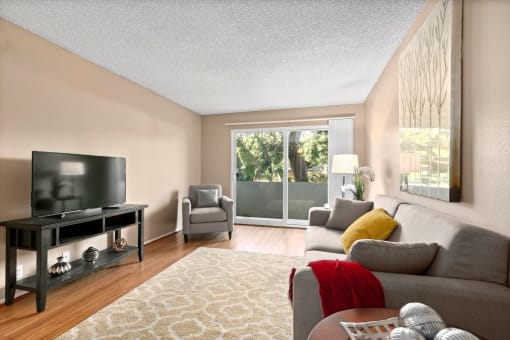 Mar Vista Apartments - Vista - Jones & Jones - Living Room with Wood-Style Flooring