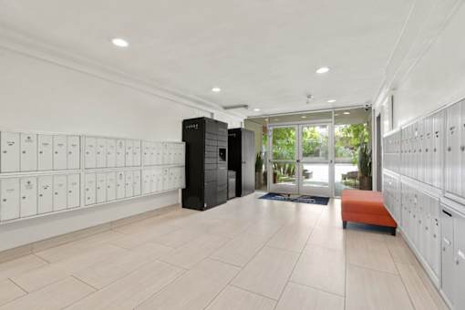 Lobby and Package Lockers at Lombardi Apartments, Woodland Hills, CA