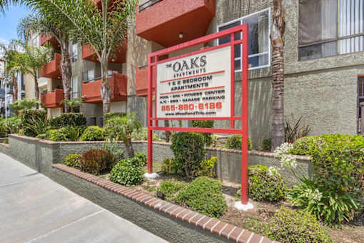 Monument Sign at Woodland Trio Apartments, North Hollywood, CA