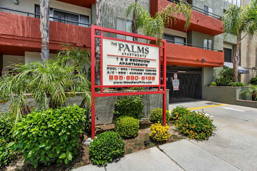 Monument Sign at Woodland Trio Apartments, North Hollywood, 91601