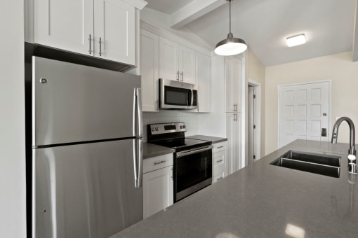 Fully Equipped Kitchen at Parkway Terrace Apartments, Culver City, California
