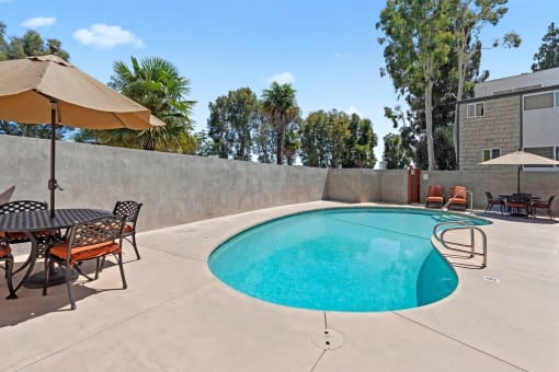 Pool Area at Parkway Terrace Apartments, Culver City, California