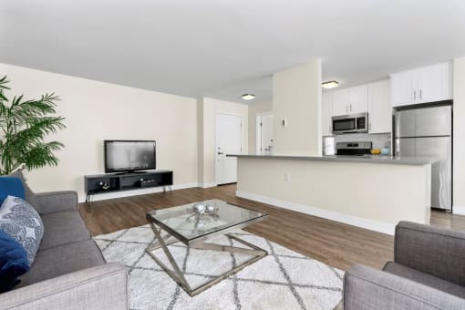 Open Living Room at Parkway Terrace Apartments, Culver City