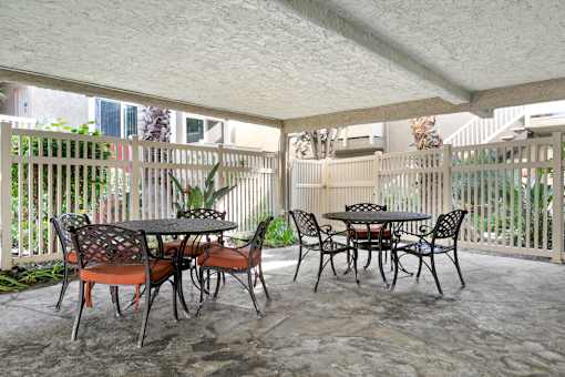 Peaceful Patio Seating at Casa De Marina Apartments, California