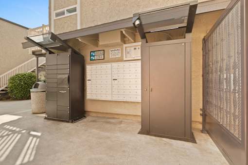 Mailboxes and Package Lockers at Casa De Marina Apartments, California
