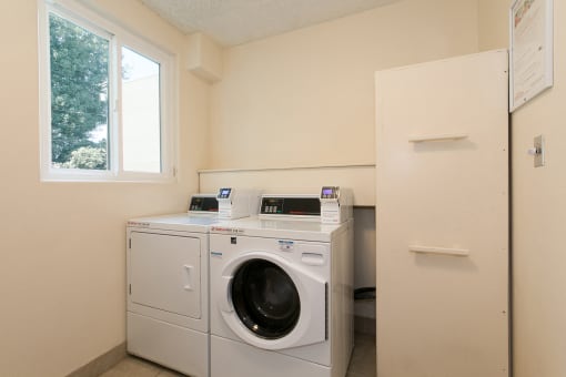 Apartments in Sherman Oaks for Rent- Laundry Room at Krystal Terrace Featuring Washer and Dryer