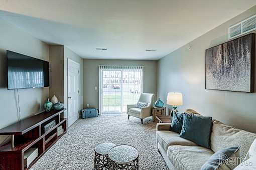 Spacious Living Room With Private Balcony at Abbey Ridge Apartment Homes, Oxford, 48371