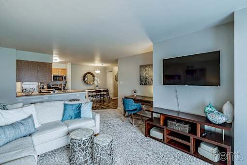 Stylish Tv Cabinet In Living Room at Abbey Ridge Apartment Homes, Oxford, 48371