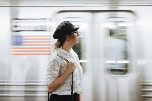 Person waiting for a train