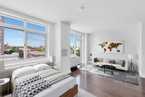 Bedroom with balcony