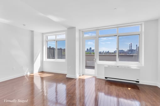 Living room with private balcony