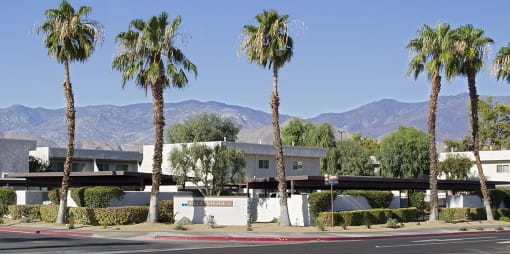 Exterior with palm trees