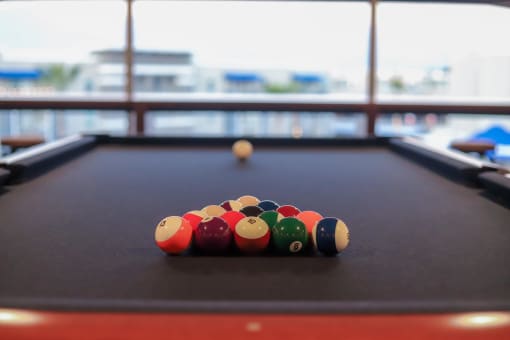 a pool table in the clubhouse at The Crossings at Redlands, Redlands, 92374