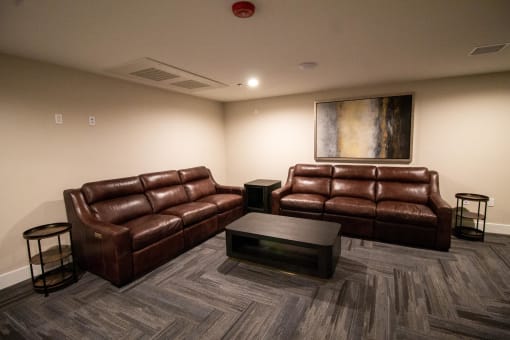 a living room with couches and a coffee table at The Crossings at Redlands, Redlands, CA, 92374