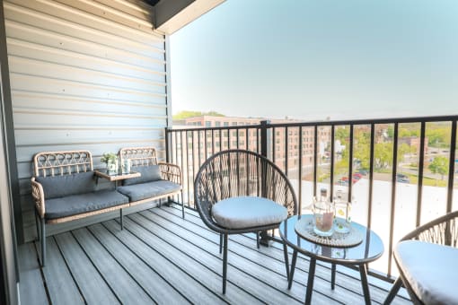 Private balconies in every apartment.