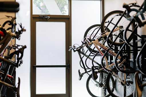 Bicycle storage with turning station at Vicina