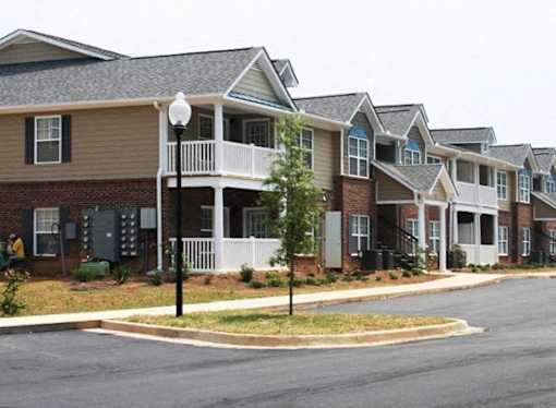 Street View of a Residential Area at Berea Heights Villas Apartments, Greenville, South Carolina