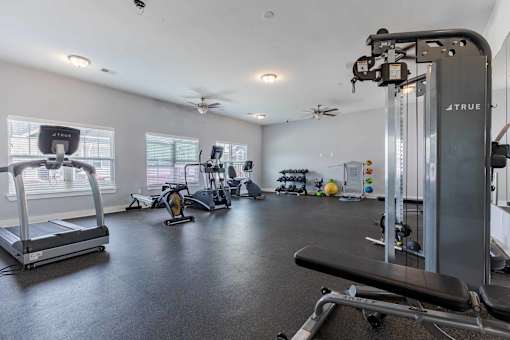 A well-equipped gym at Killian Terrace Apartments, Columbia, SC