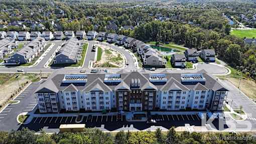 Arial view of the building at Poland Hill Senior Apartments, Chantilly, VA, Virginia