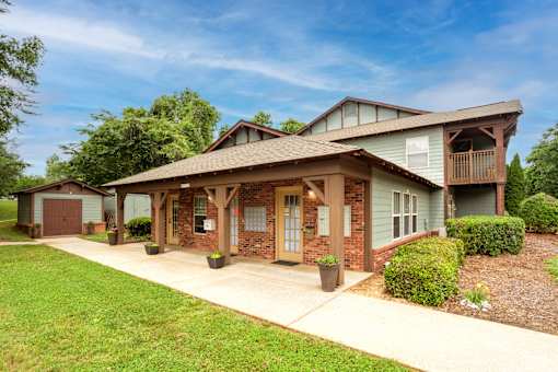 Green Lawn Walking Path at Spaulding Woods Apartments, Marion North Carolina