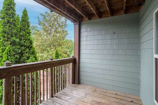 Large Balcony With Wooden Deck at Spaulding Woods Apartments, Marion, NC 28752