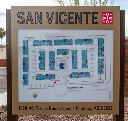 Community map at San Vicente Luxury Townhomes in Phoenix AZ